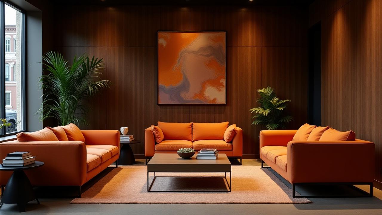 Área de lounge moderna y cómoda para descanso o reuniones informales en Ankua Studios.